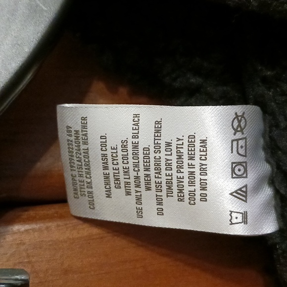 Members Mark Jacket Misses Xl Sherpa Lined Hooded Dark Charcoal Heather Like New - Picture 9 of 11